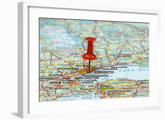 Pin Pointing At Toronto Canada-null-Framed Art Print