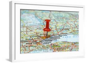 Pin Pointing At Toronto Canada-null-Framed Art Print