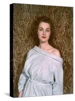 Pin-Up, Bathrobe and Hay-Charles Woof-Stretched Canvas