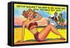 Pin Up Beach Girl, Getting Old Joe-Lantern Press-Framed Stretched Canvas