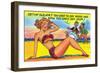 Pin Up Beach Girl, Getting Old Joe-Lantern Press-Framed Art Print