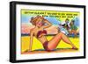 Pin Up Beach Girl, Getting Old Joe-Lantern Press-Framed Art Print