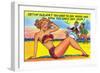 Pin Up Beach Girl, Getting Old Joe-Lantern Press-Framed Art Print