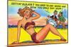 Pin Up Beach Girl, Getting Old Joe-Lantern Press-Mounted Art Print