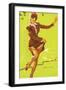 Pin-Up Caught in Sprinklers, 1940-null-Framed Giclee Print