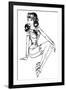 Pin-Up Classic Pilot Sexy Girl-drakonova-Framed Art Print