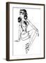 Pin-Up Classic Pilot Sexy Girl-drakonova-Framed Art Print