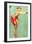 Pin-Up Fishing with Skirt Caught in Hook, 1940-null-Framed Giclee Print