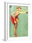 Pin-Up Fishing with Skirt Caught in Hook, 1940-null-Framed Giclee Print