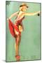 Pin-Up Fishing with Skirt Caught in Hook, 1940-null-Mounted Giclee Print