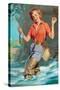Pin-Up Fly Fishing-William Medcalf-Stretched Canvas