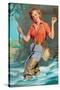 Pin-Up Fly Fishing-William Medcalf-Stretched Canvas