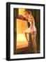 Pin-Up Girl Climbing Bunk Bes, 1940-null-Framed Giclee Print