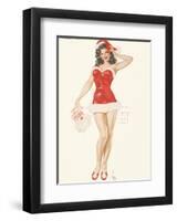 Pin Up Girl December c.1940s-Alberto Vargas-Framed Art Print