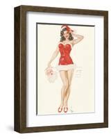 Pin Up Girl December c.1940s-Alberto Vargas-Framed Art Print