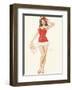 Pin Up Girl December c.1940s-Alberto Vargas-Framed Art Print