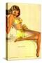 Pin-Up Girl in Yellow Bikini, 1940-null-Stretched Canvas