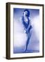 Pin-Up Girl Standing in Low-Cut Bathing Suit, 1945-null-Framed Giclee Print