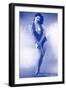 Pin-Up Girl Standing in Low-Cut Bathing Suit, 1945-null-Framed Giclee Print