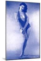 Pin-Up Girl Standing in Low-Cut Bathing Suit, 1945-null-Mounted Giclee Print