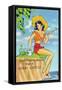 Pin-Up Girls - Girl Fishin for a Good Catch-Lantern Press-Framed Stretched Canvas