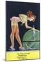 Pin-Up Girls - Girl in Nighty by a Globe; Every Girl Should Know How Far She Can Go-Lantern Press-Mounted Art Print
