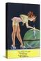 Pin-Up Girls - Girl in Nighty by a Globe; Every Girl Should Know How Far She Can Go-Lantern Press-Stretched Canvas