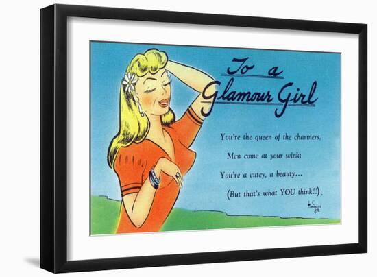 Pin-Up Girls - Glamour Girl Telling Beauties How it Is-Lantern Press-Framed Art Print