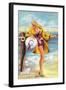 Pin-Up Girls - Linger Awhile; Beauty along the Shore-Lantern Press-Framed Art Print