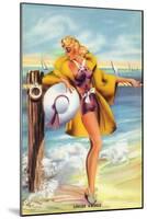 Pin-Up Girls - Linger Awhile; Beauty along the Shore-Lantern Press-Mounted Art Print