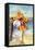 Pin-Up Girls - Linger Awhile; Beauty along the Shore-Lantern Press-Framed Stretched Canvas