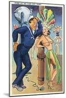 Pin-Up Girls - When Do We Take off Babe; Navy Officer Flirts with Cabaret Dancer-Lantern Press-Mounted Art Print