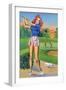 Pin-Up Girls - Winsome; Woman Playing Golf-Lantern Press-Framed Art Print