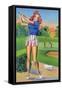 Pin-Up Girls - Winsome; Woman Playing Golf-Lantern Press-Framed Stretched Canvas