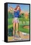 Pin-Up Girls - Winsome; Woman Playing Golf-Lantern Press-Framed Stretched Canvas