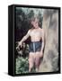 Pin-Up in Blue Shorts-Charles Woof-Framed Stretched Canvas