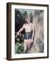 Pin-Up in Blue Shorts-Charles Woof-Framed Photographic Print