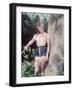 Pin-Up in Blue Shorts-Charles Woof-Framed Photographic Print