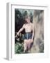 Pin-Up in Blue Shorts-Charles Woof-Framed Photographic Print