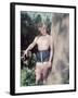 Pin-Up in Blue Shorts-Charles Woof-Framed Photographic Print