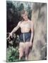 Pin-Up in Blue Shorts-Charles Woof-Mounted Photographic Print