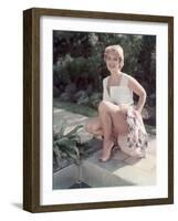 Pin-Up in Gold Mules-Charles Woof-Framed Photographic Print