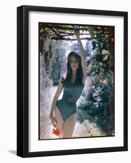 Pin-Up in Leotard-null-Framed Photographic Print