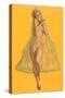 Pin-Up in Transparent Raincoat-null-Stretched Canvas