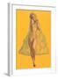 Pin-Up in Transparent Raincoat-null-Framed Art Print