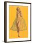 Pin-Up in Transparent Raincoat-null-Framed Art Print