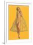 Pin-Up in Transparent Raincoat-null-Framed Art Print