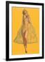 Pin-Up in Transparent Raincoat-null-Framed Art Print