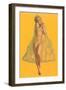 Pin-Up in Transparent Raincoat-null-Framed Art Print