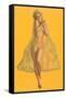 Pin-Up in Transparent Raincoat-null-Framed Stretched Canvas